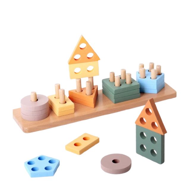 Wooden Geometric Stacking Toy