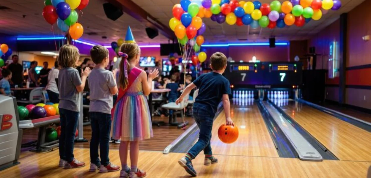 birthday party at a bowling alley