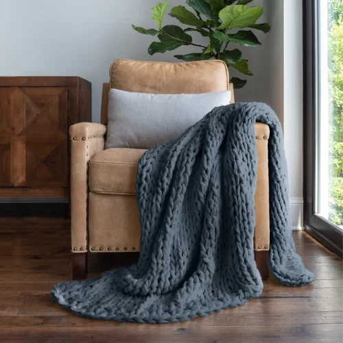 Chunky Knit Throw Blanket