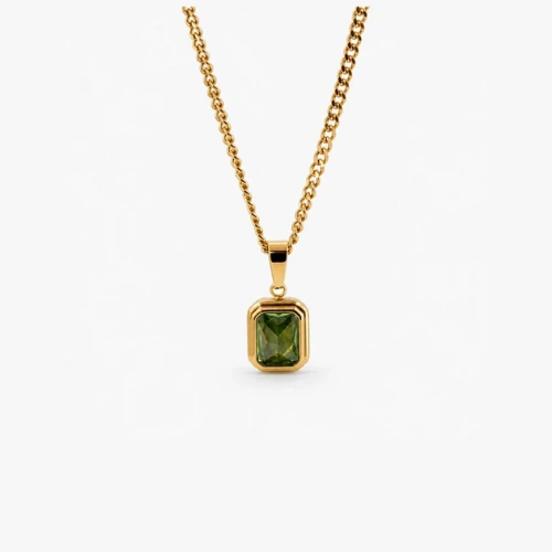 Emerald Stone Pendant Necklace